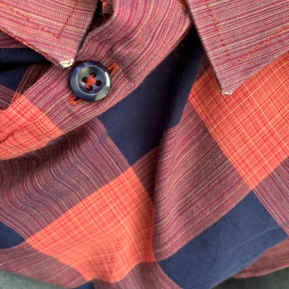 Lipson Classic Floral Flip Cuff Check Print Casual Shirt - Picture 10 of 10